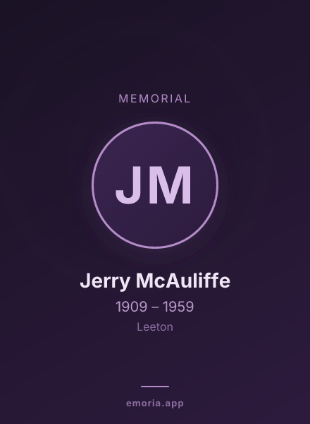 Memorial portrait of Jerry McAuliffe