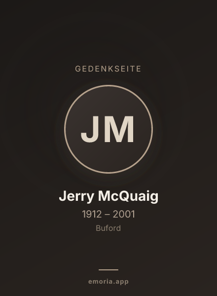 Gedenkportrait von Jerry McQuaig