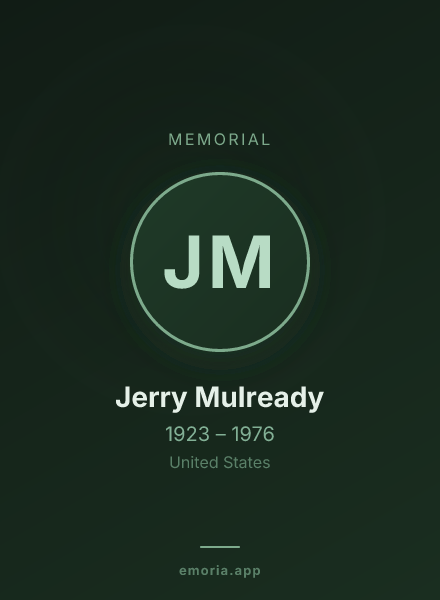 Memorial portrait of Jerry Mulready