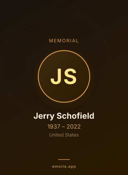 Memorial portrait of Jerry Schofield