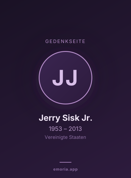 Gedenkportrait von Jerry Sisk Jr.