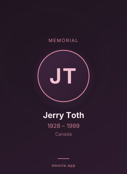 Memorial portrait of Jerry Toth