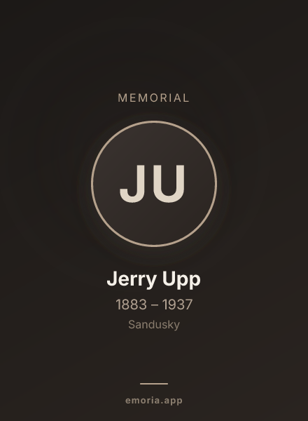 Memorial portrait of Jerry Upp