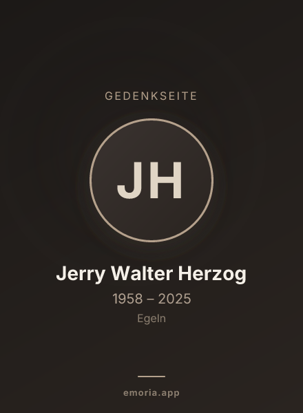 Gedenkportrait von Jerry Walter Herzog