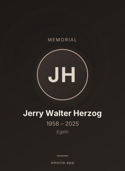 Memorial portrait of Jerry Walter Herzog