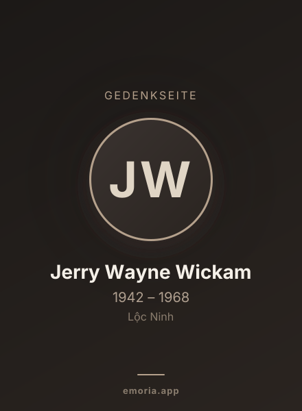 Gedenkportrait von Jerry Wayne Wickam