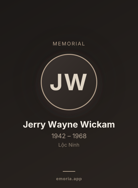 Memorial portrait of Jerry Wayne Wickam