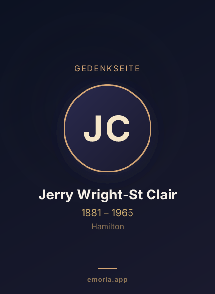 Gedenkportrait von Jerry Wright-St Clair