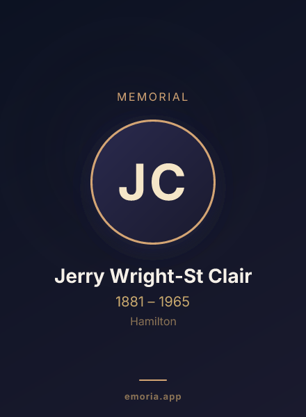 Memorial portrait of Jerry Wright-St Clair