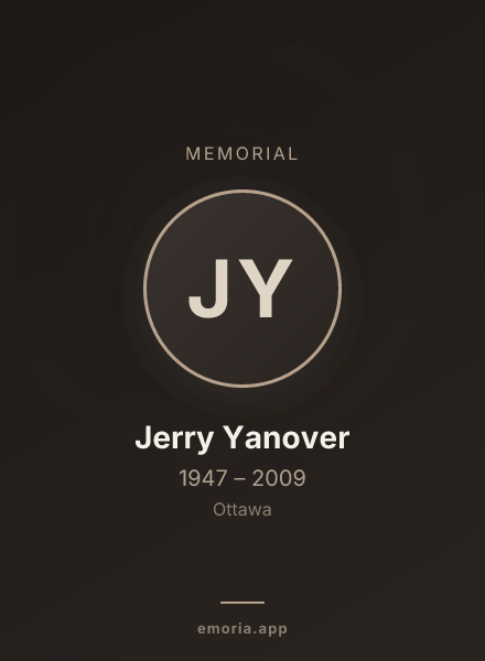 Memorial portrait of Jerry Yanover