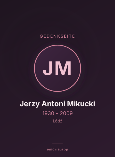 Gedenkportrait von Jerzy Antoni Mikucki