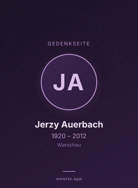 Gedenkportrait von Jerzy Auerbach