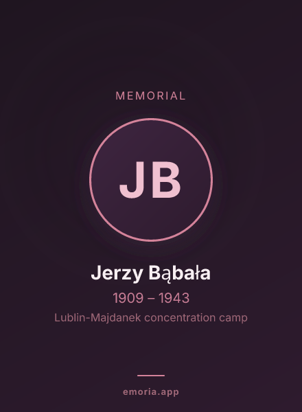 Memorial portrait of Jerzy Bąbała