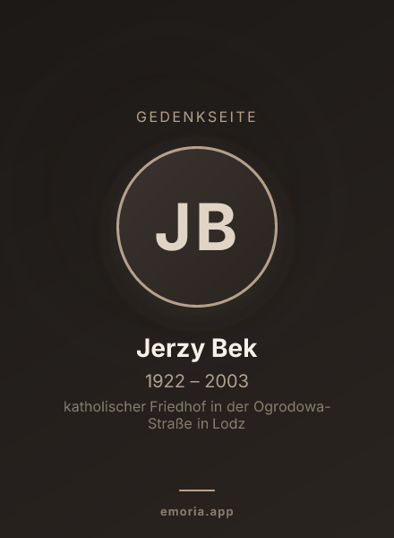 Gedenkportrait von Jerzy Bek