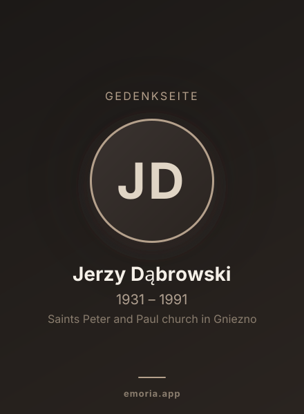 Gedenkportrait von Jerzy Dąbrowski