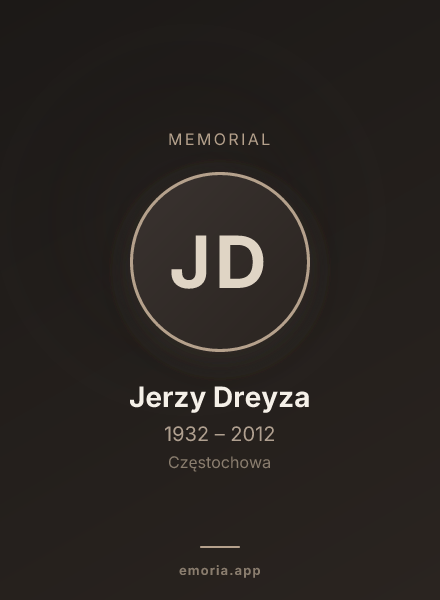 Memorial portrait of Jerzy Dreyza