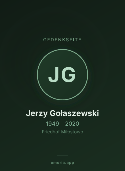 Gedenkportrait von Jerzy Gołaszewski