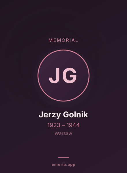 Memorial portrait of Jerzy Golnik