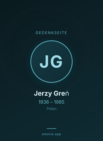 Gedenkportrait von Jerzy Greṅ