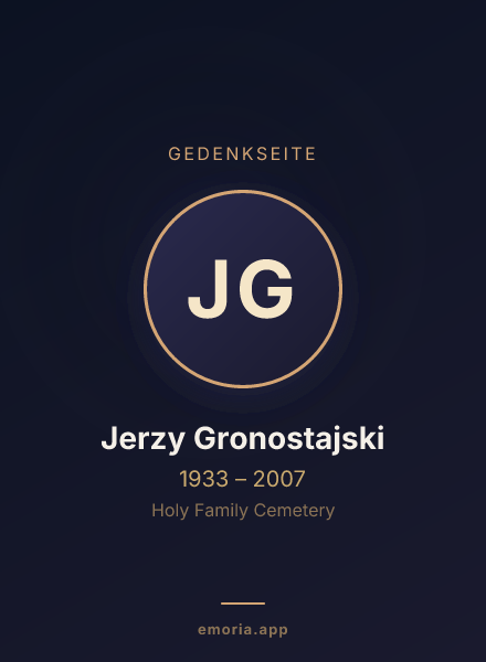 Gedenkportrait von Jerzy Gronostajski