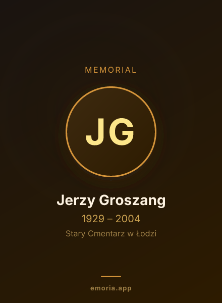 Memorial portrait of Jerzy Groszang