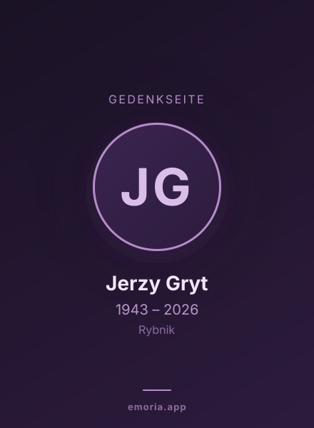 Gedenkportrait von Jerzy Gryt