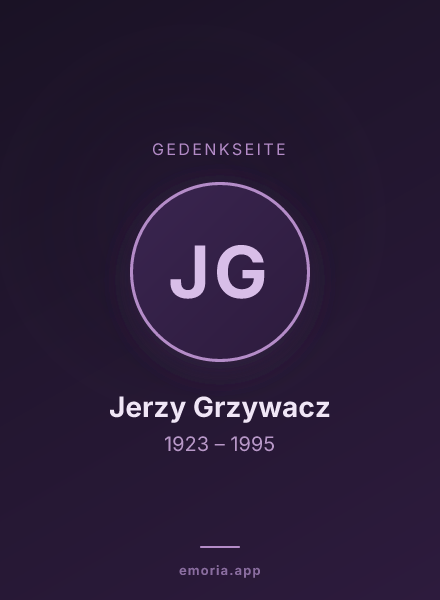 Gedenkportrait von Jerzy Grzywacz