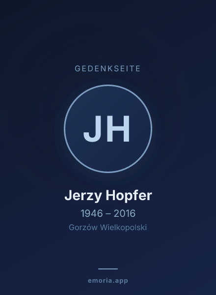 Gedenkportrait von Jerzy Hopfer