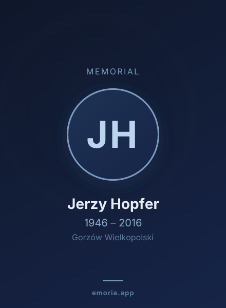 Memorial portrait of Jerzy Hopfer