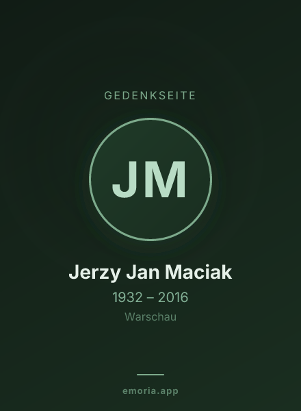 Gedenkportrait von Jerzy Jan Maciak