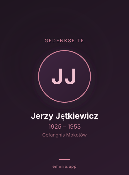 Gedenkportrait von Jerzy Jętkiewicz