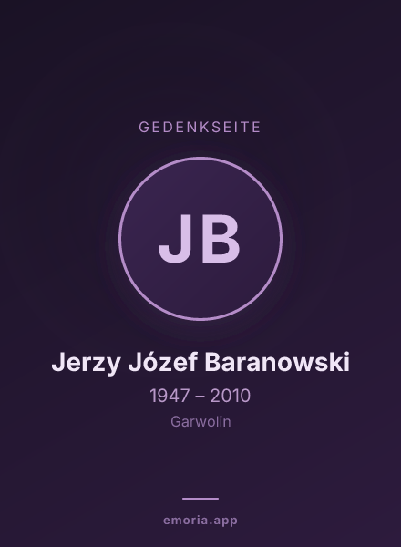 Gedenkportrait von Jerzy Józef Baranowski