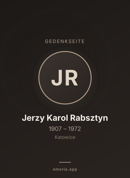 Gedenkportrait von Jerzy Karol Rabsztyn