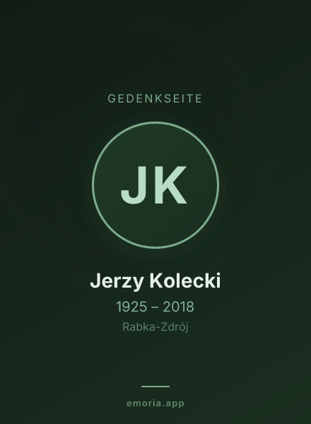 Gedenkportrait von Jerzy Kolecki