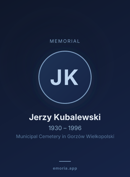 Memorial portrait of Jerzy Kubalewski