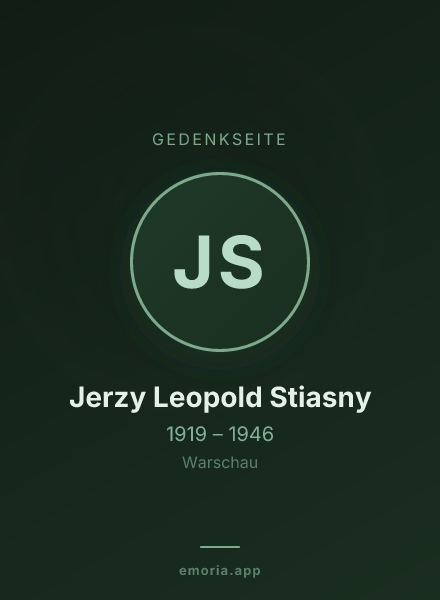 Gedenkportrait von Jerzy Leopold Stiasny