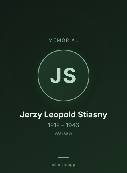 Memorial portrait of Jerzy Leopold Stiasny