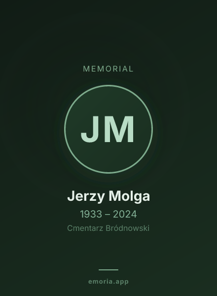 Memorial portrait of Jerzy Molga