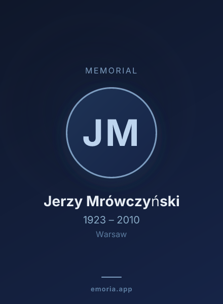 Memorial portrait of Jerzy Mrówczyński