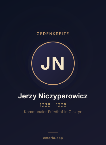 Gedenkportrait von Jerzy Niczyperowicz