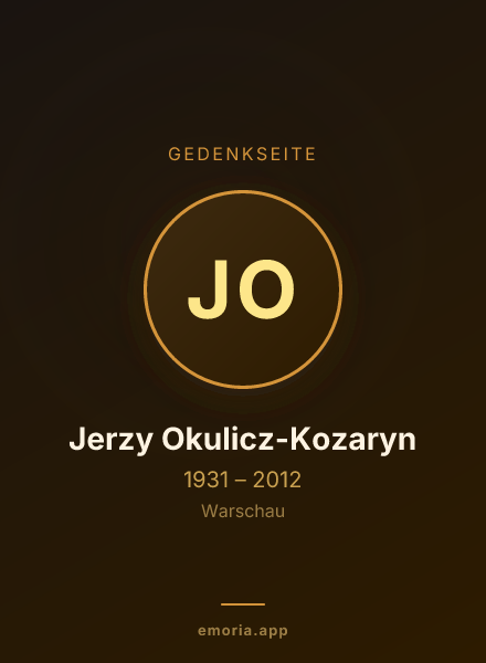 Gedenkportrait von Jerzy Okulicz-Kozaryn
