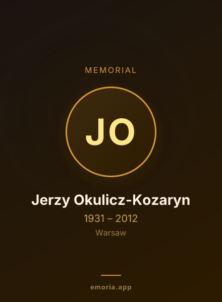 Memorial portrait of Jerzy Okulicz-Kozaryn