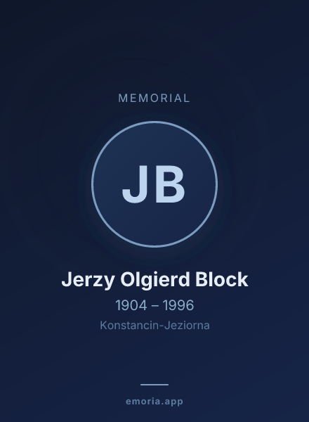 Memorial portrait of Jerzy Olgierd Block