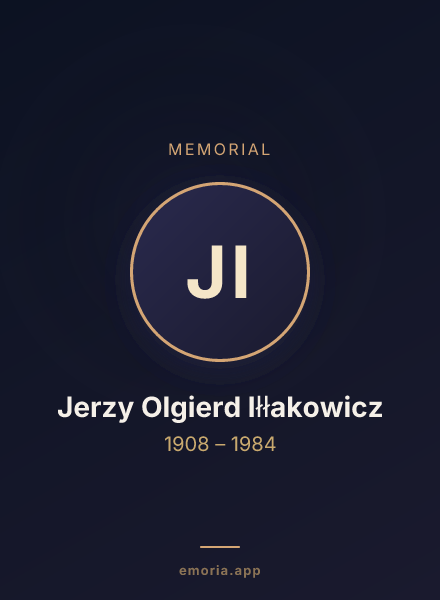 Memorial portrait of Jerzy Olgierd Iłłakowicz