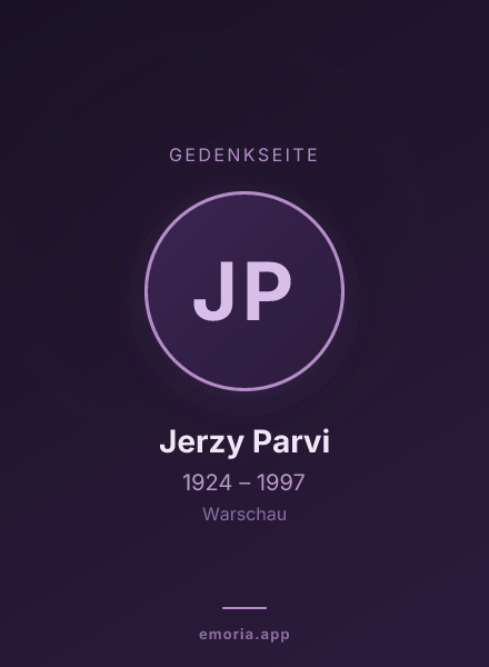 Gedenkportrait von Jerzy Parvi