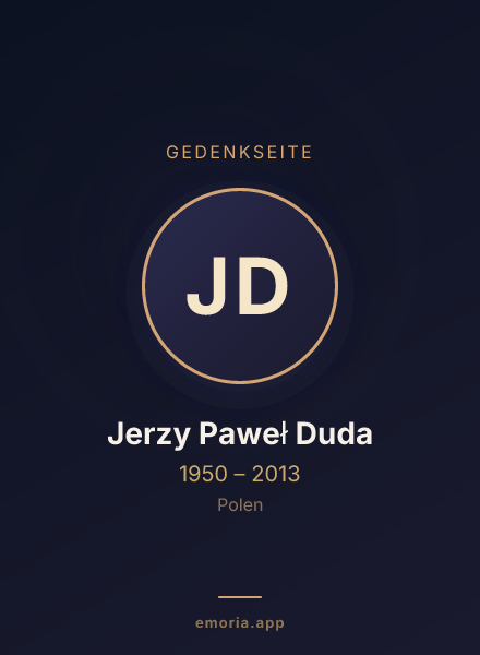 Gedenkportrait von Jerzy Paweł Duda