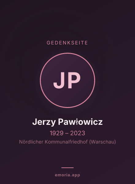 Gedenkportrait von Jerzy Pawłowicz