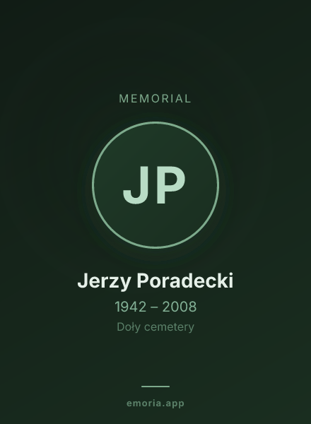 Memorial portrait of Jerzy Poradecki