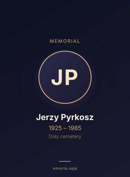 Memorial portrait of Jerzy Pyrkosz