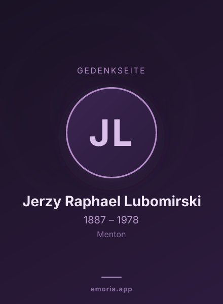 Gedenkportrait von Jerzy Raphael Lubomirski